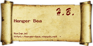 Henger Bea névjegykártya
